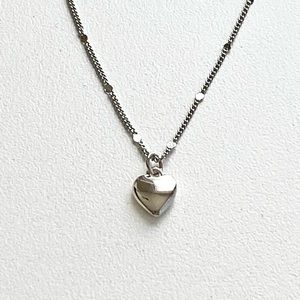 Bundle 3 for $30. Simple silver or gold heart necklace.